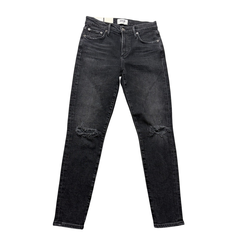 AGOLDE Sophie Ankle Jeans Womens 26x26.5 Gray Mid Rise Distressed Charcoal Wash